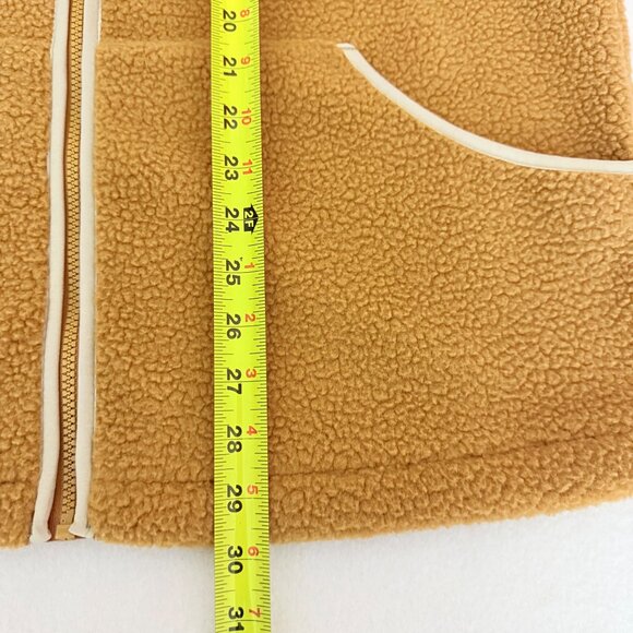 NWT Timberland Mens Full Zip Fleece Tan Sherpa Jacket Size Large Stand-up Collar - Picture 11 of 11